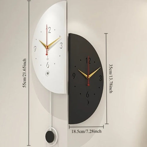 Double Side Living Room Wall Clocks Pendulum Noiseless Modern Nordic Simple Bedroom Wall Watch Unique Design Home Decoration